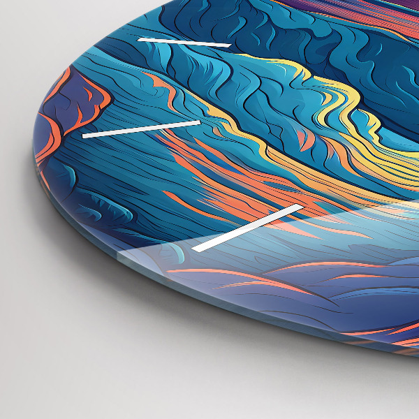 Orologio rotondo in vetro Onde e oceano da favola