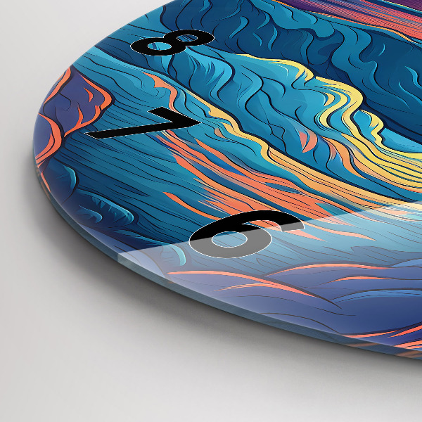 Orologio rotondo in vetro Onde e oceano da favola