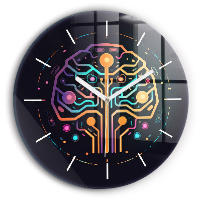 Orologio rotondo in vetro Astrazione colorata