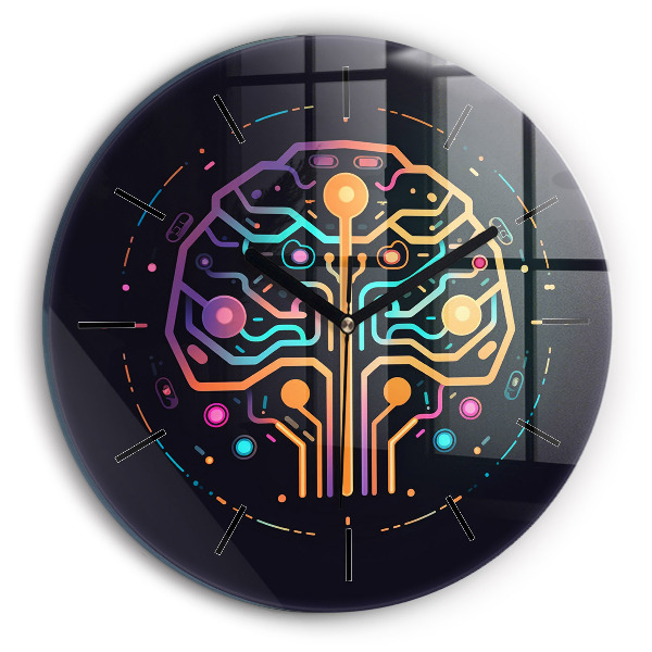 Orologio rotondo in vetro Astrazione colorata