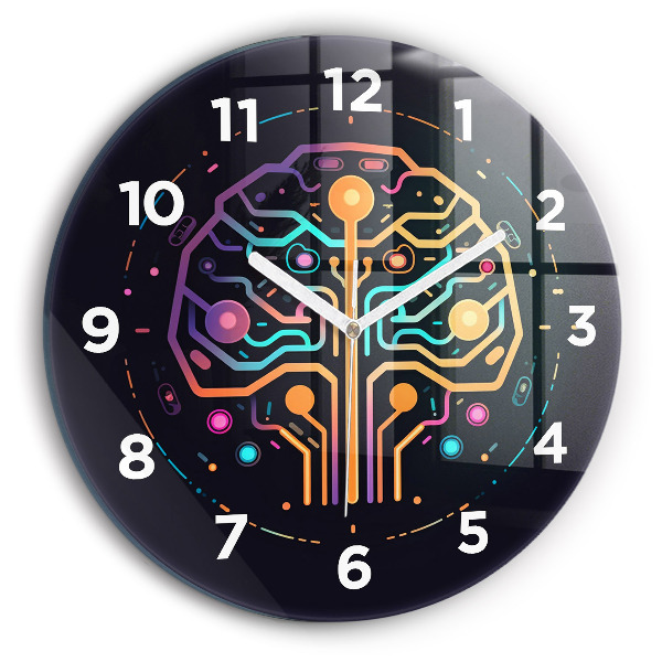 Orologio rotondo in vetro Astrazione colorata