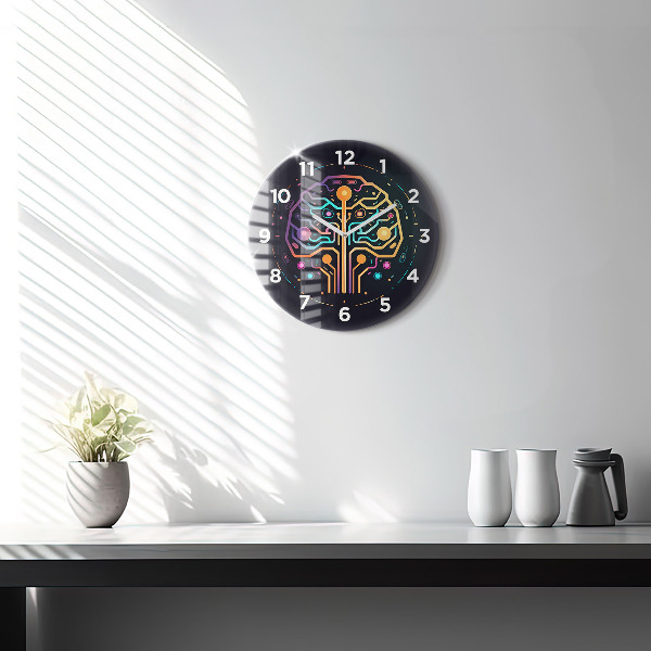 Orologio rotondo in vetro Astrazione colorata