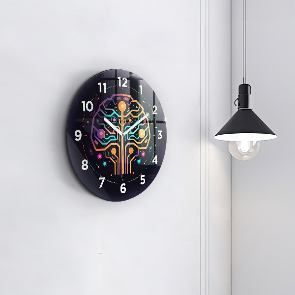 Orologio rotondo in vetro Astrazione colorata