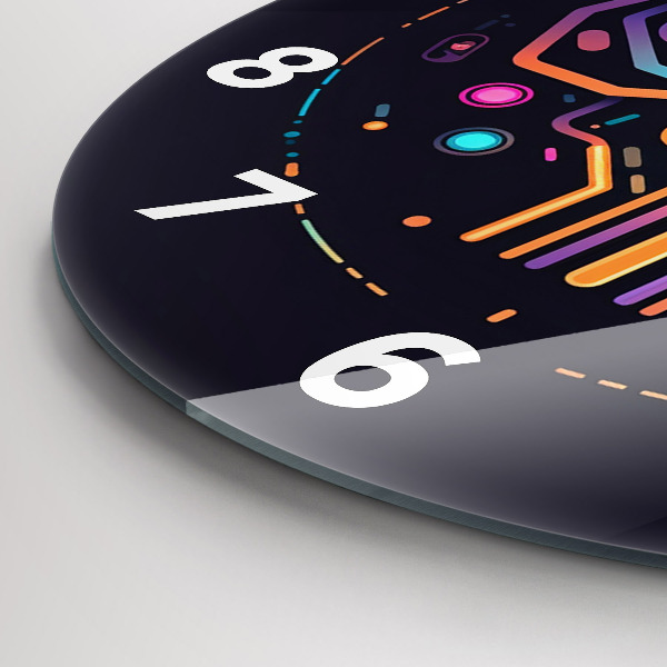 Orologio rotondo in vetro Astrazione colorata