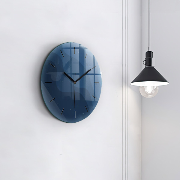 Orologio rotondo in vetro Onde blu