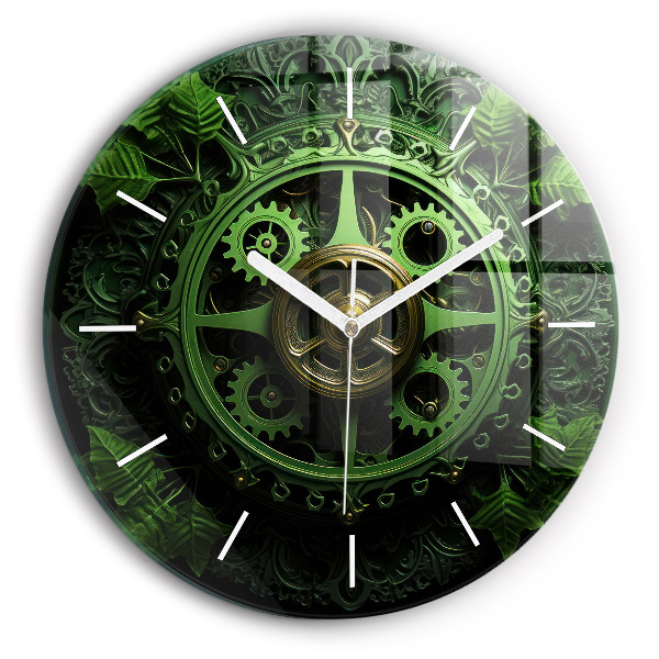 Orologio rotondo in vetro Meccanismo verde