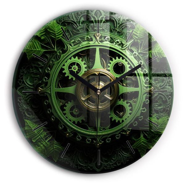 Orologio rotondo in vetro Meccanismo verde