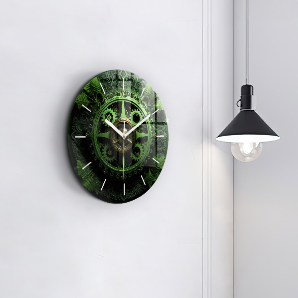 Orologio rotondo in vetro Meccanismo verde