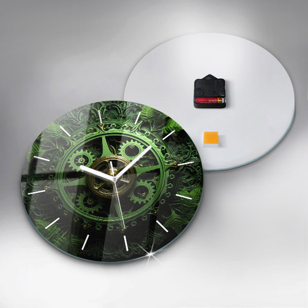 Orologio rotondo in vetro Meccanismo verde