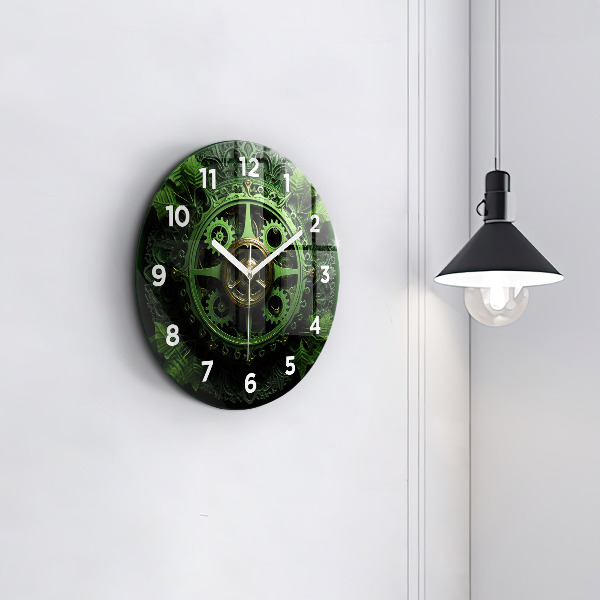 Orologio rotondo in vetro Meccanismo verde