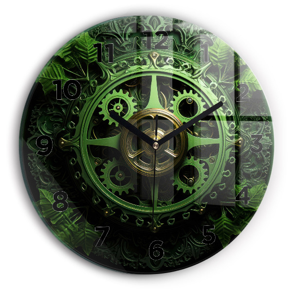 Orologio rotondo in vetro Meccanismo verde