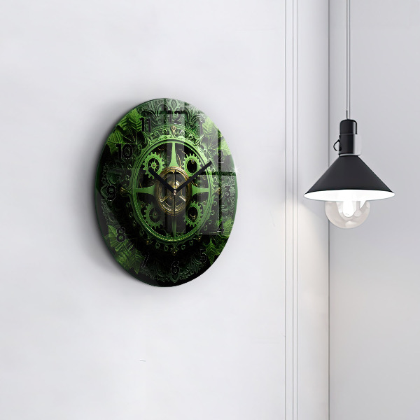 Orologio rotondo in vetro Meccanismo verde