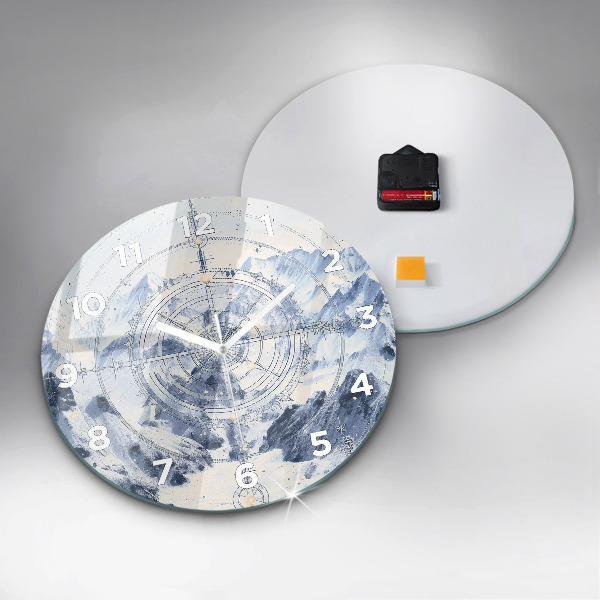 Orologio rotondo in vetro Disegni blu