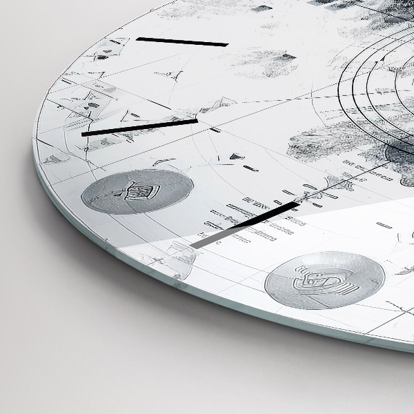 Orologio rotondo in vetro Montagne dei cartoni animati