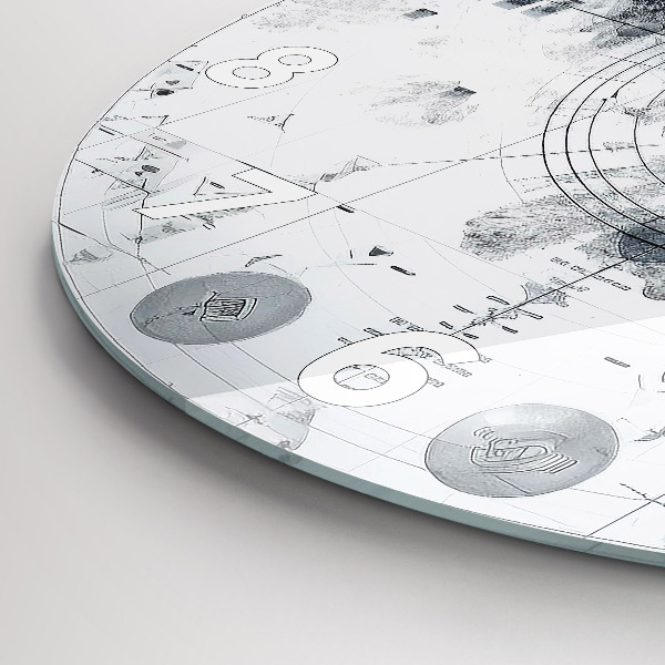 Orologio rotondo in vetro Montagne dei cartoni animati