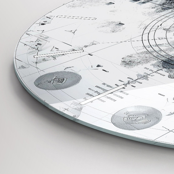 Orologio rotondo in vetro Montagne dei cartoni animati