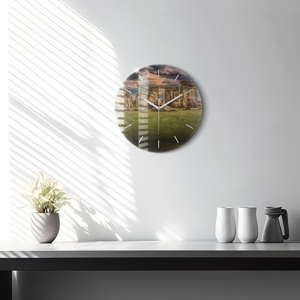 Orologio rotondo in vetro Stonehenge Nimbostrato