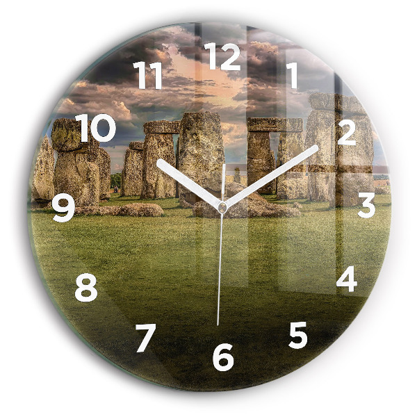 Orologio rotondo in vetro Stonehenge Nimbostrato