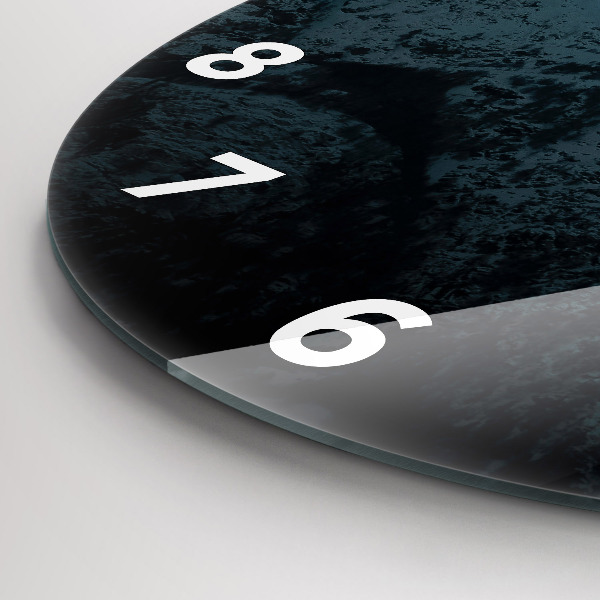 Orologio rotondo in vetro Tramonto in montagna