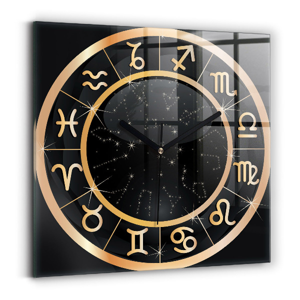 Orologio quadrato Segni zodiacali neri