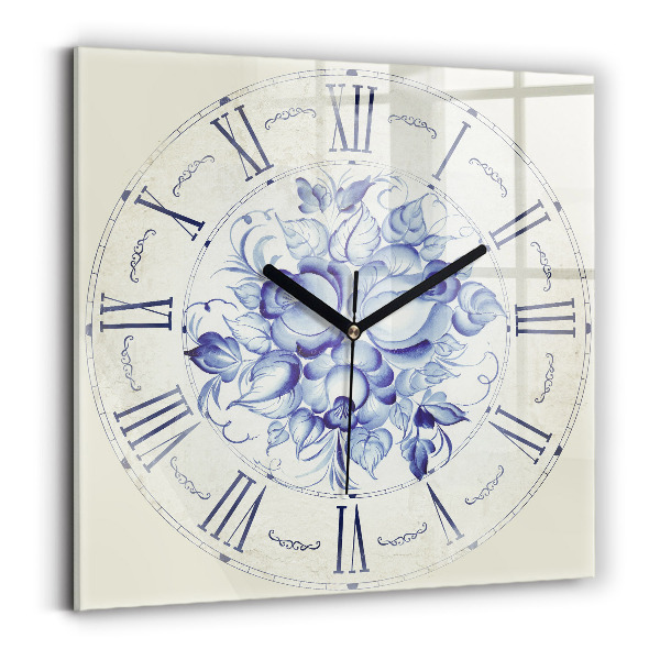 Orologio quadrato Fiori blu