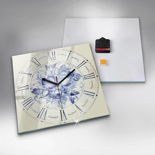 Orologio quadrato Fiori blu