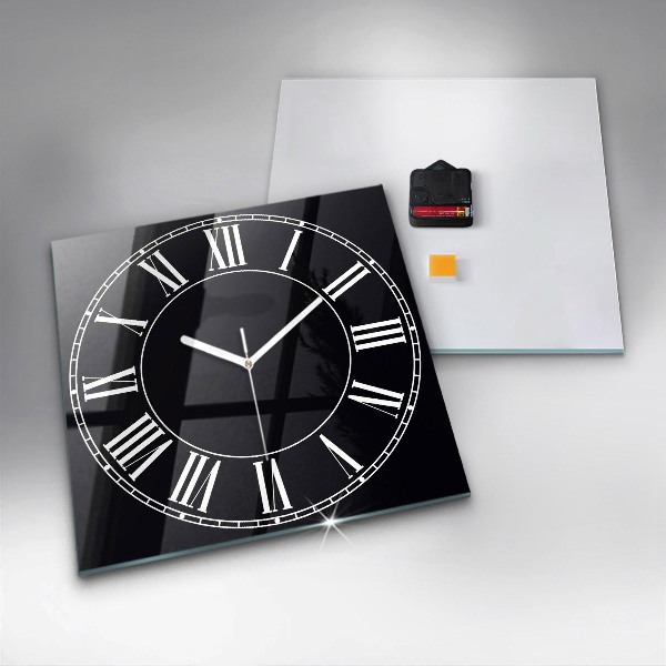Orologio quadrato Numeri romani neri