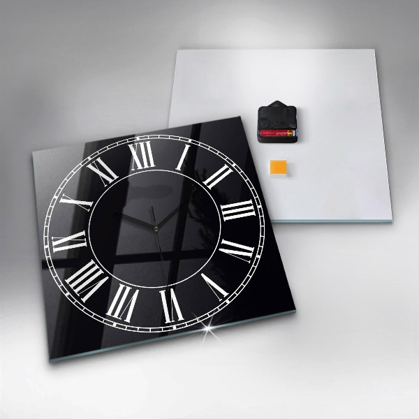 Orologio quadrato Numeri romani neri