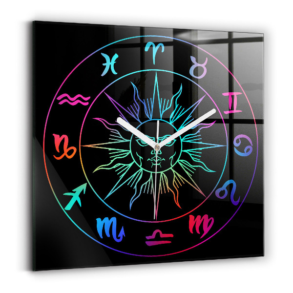 Orologio quadrato Segni zodiacali arcobaleno