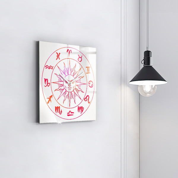 Orologio quadrato Segni zodiacali colorati