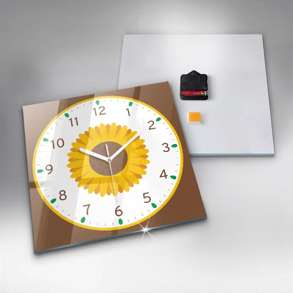 Orologio quadrato Fiore di girasole