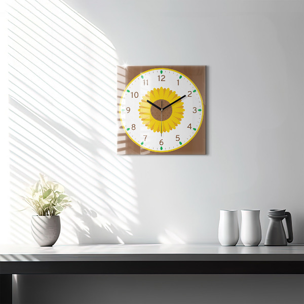 Orologio quadrato Fiore di girasole