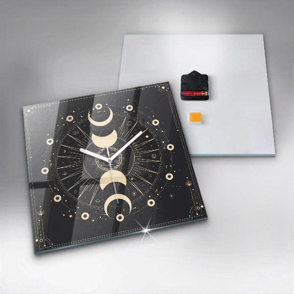 Orologio quadrato Lune e Sole