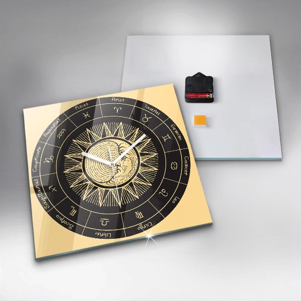 Orologio quadrato Zodiaco e Sole