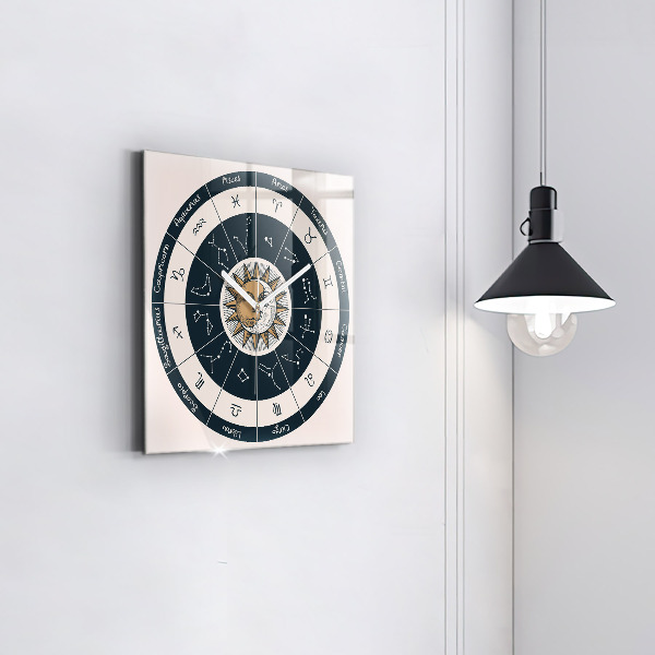 Orologio quadrato Costellazioni zodiacali su sfondo blu