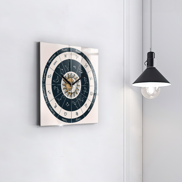 Orologio quadrato Costellazioni zodiacali su sfondo blu