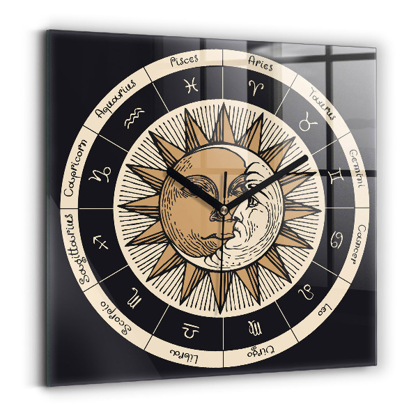 Orologio quadrato Il Sole e gli Zodiaci