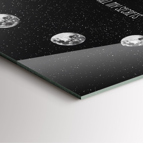 Orologio quadrato Fasi lunari e iscrizione