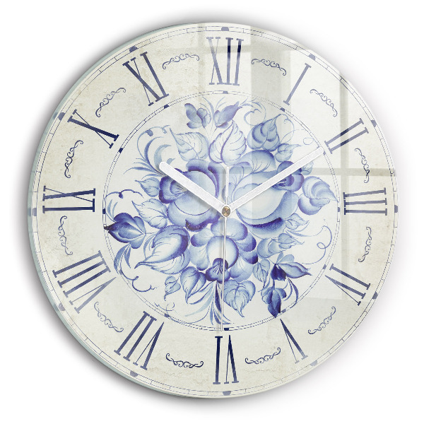 Orologio rotondo Fiori blu