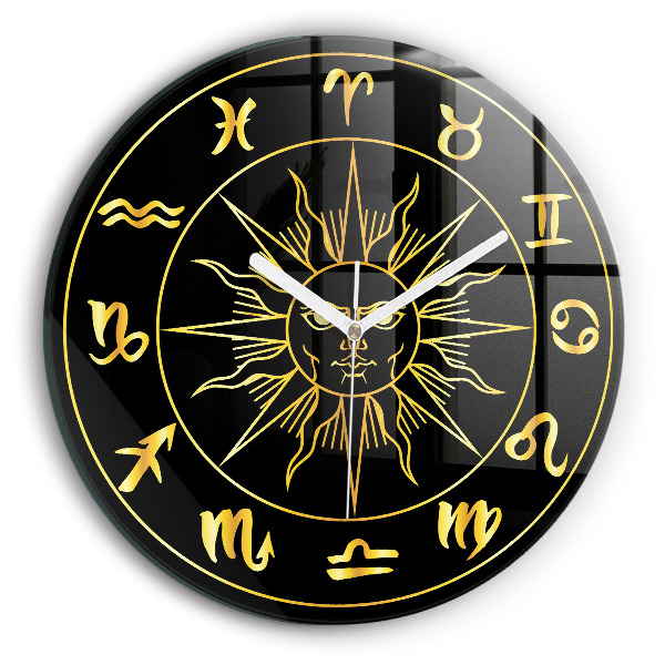 Orologio rotondo Segni zodiacali dorati