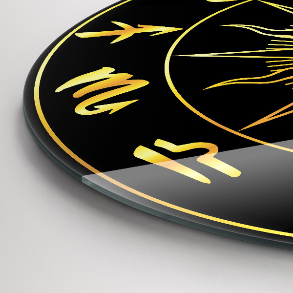 Orologio rotondo Segni zodiacali dorati