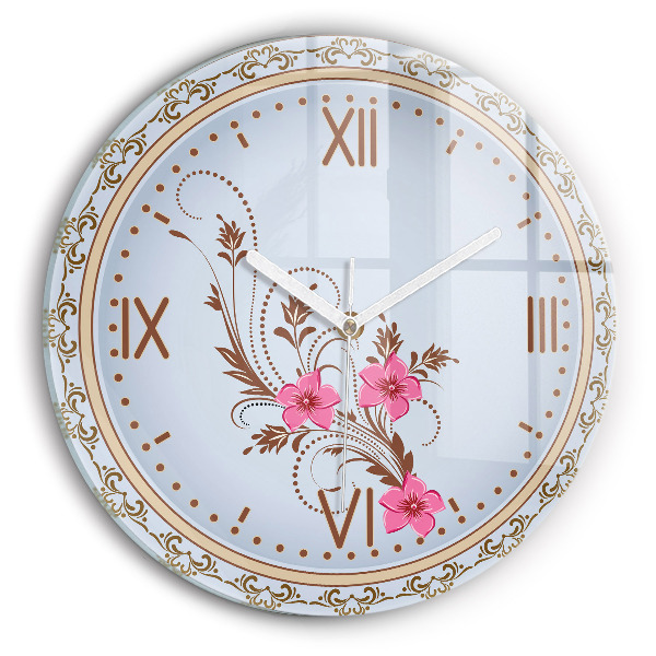 Orologio rotondo Fiori rosa