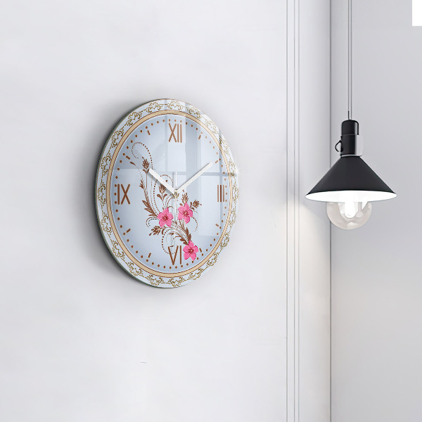 Orologio rotondo Fiori rosa