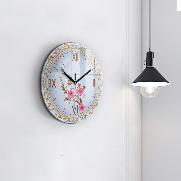 Orologio rotondo Fiori rosa