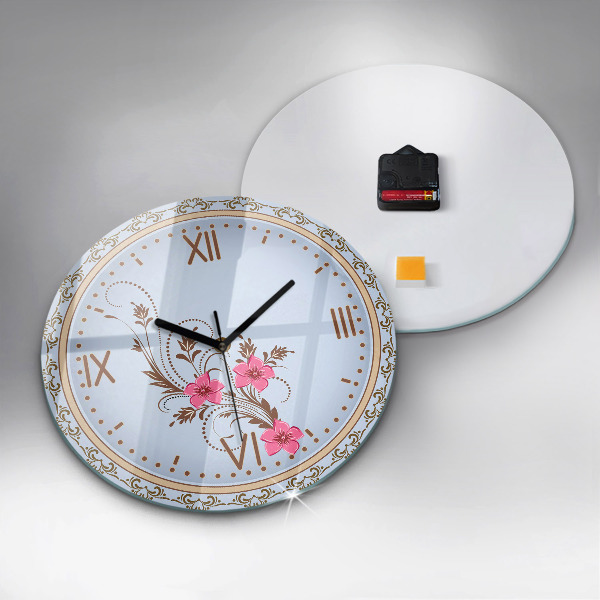 Orologio rotondo Fiori rosa