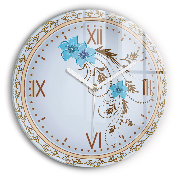 Orologio rotondo Fiori blu