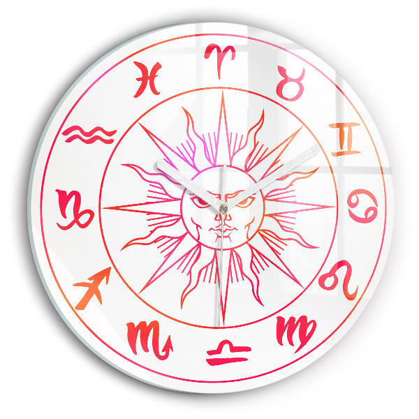 Orologio rotondo Segni zodiacali colorati