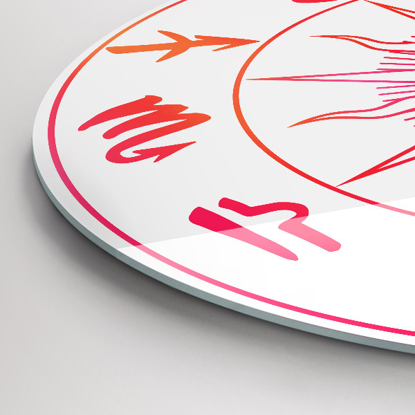 Orologio rotondo Segni zodiacali colorati