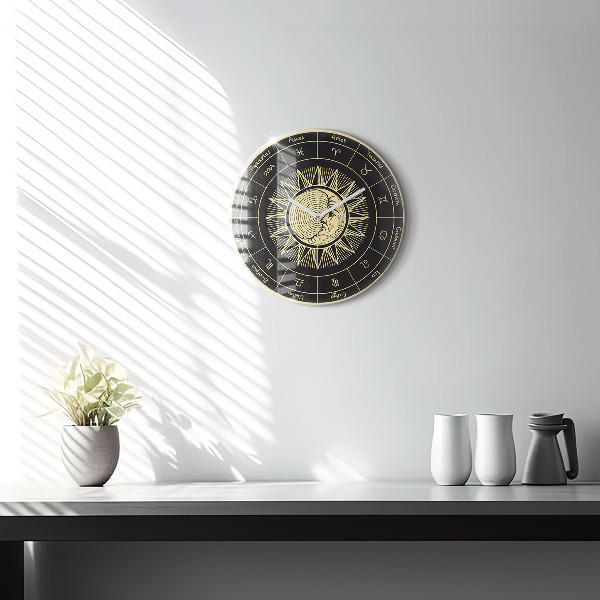Orologio rotondo Zodiaco e Sole
