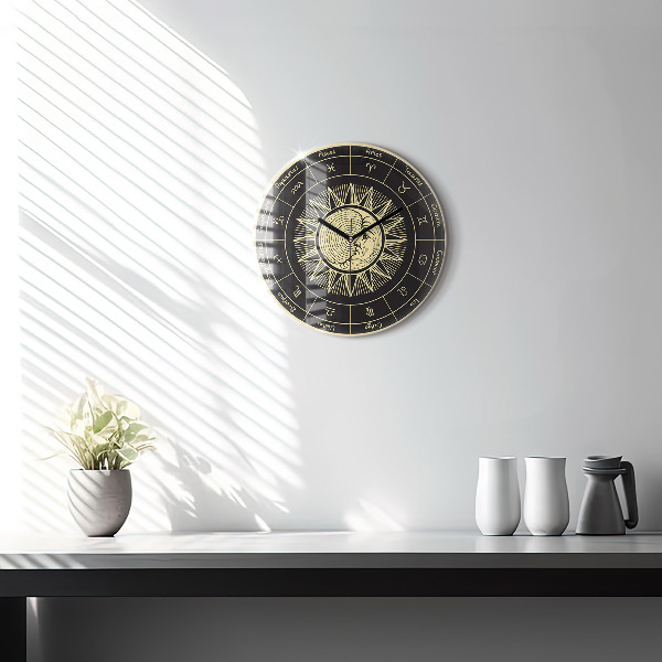 Orologio rotondo Zodiaco e Sole